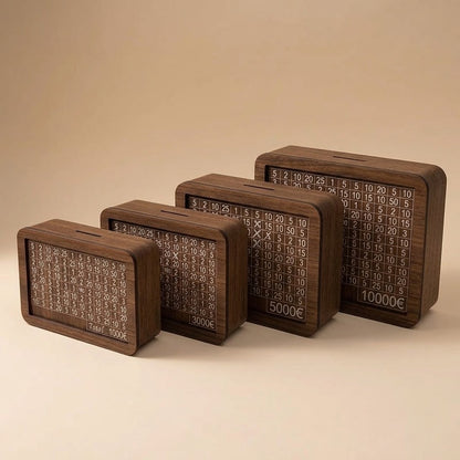 Tirelire en bois réutilisable